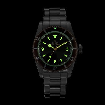 Thorn T028 Bronze Dive Watch PT5000 Automatic Movement Mechanical Watches Aluminum Bezel Sapphire 37mm Men Wristwatch
