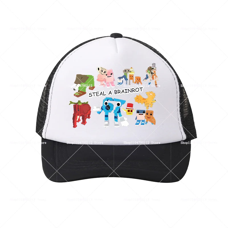 Steal A Brainrot Baseball Cap 67 Six Seven Cartoon Anime A-Z Letter Hat Boys Girls Adjustable Sport Fashion Adult Headwear Gift