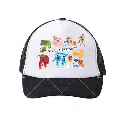 Steal A Brainrot Baseball Cap 67 Six Seven Cartoon Anime A-Z Letter Hat Boys Girls Adjustable Sport Fashion Adult Headwear Gift