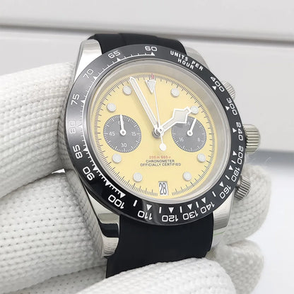2025 New Design Vintage Men's Watch Moon Quartz Watch Men's Speed Sport Chronograph AR Sapphire VK64 Clock Men watch