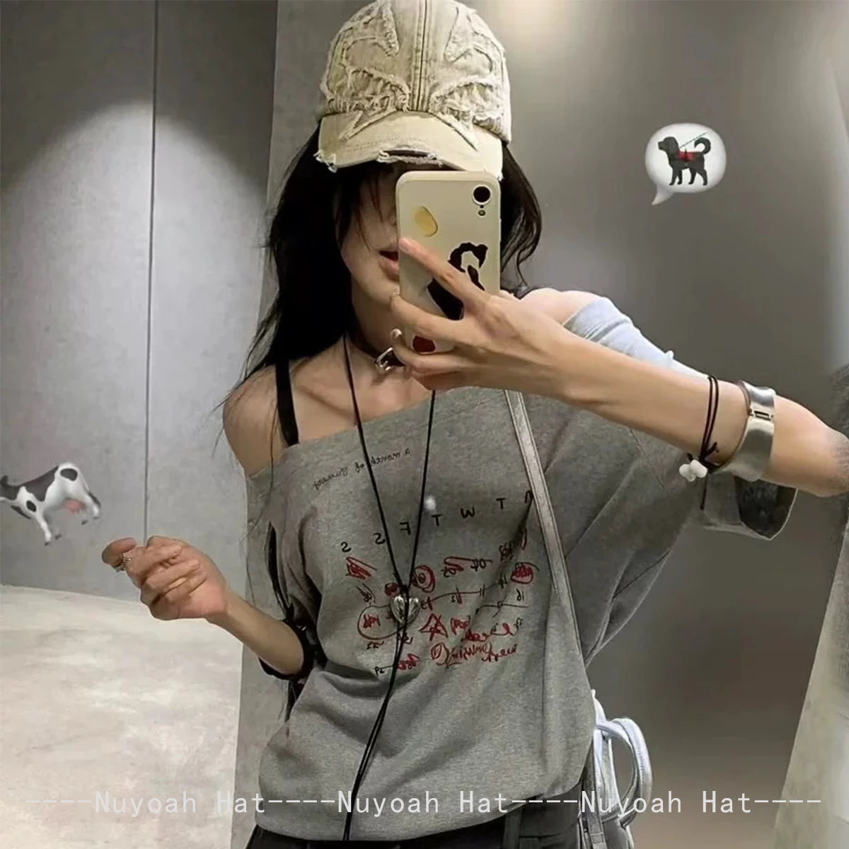 New Men Women Personal Embroidered Wing Double-edged Blade Baseball Hats Sunshade Distress Versatile Street Peaked Caps Fashion