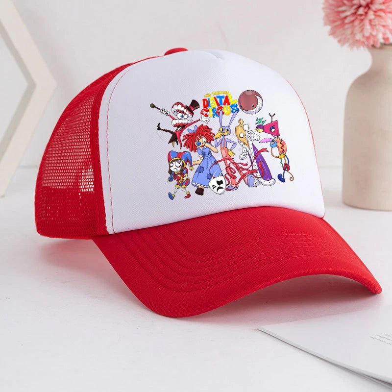 Cartoon The Amazing Digital Circus-baseballpet voor volwassenen, met anime-print, voor studenten, zomerse athleisure, verstelbaar, schattige zonnehoed, cadeau