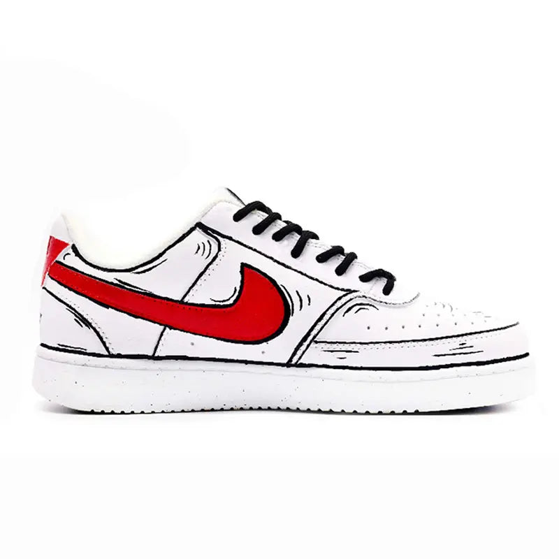 Räätälöidyt lenkkarit Nike Court Vision 1 Graffiti Anime -sarja, kulutusta kestävät miesten skeittikengät
