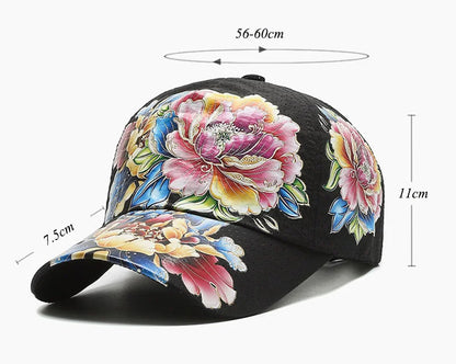 Spring/Summer Quick Drying Baseball Cap Men's And Women's Outdoor Beach Camping Sun Hat Printed Chinese Style Flower Sun HatB149