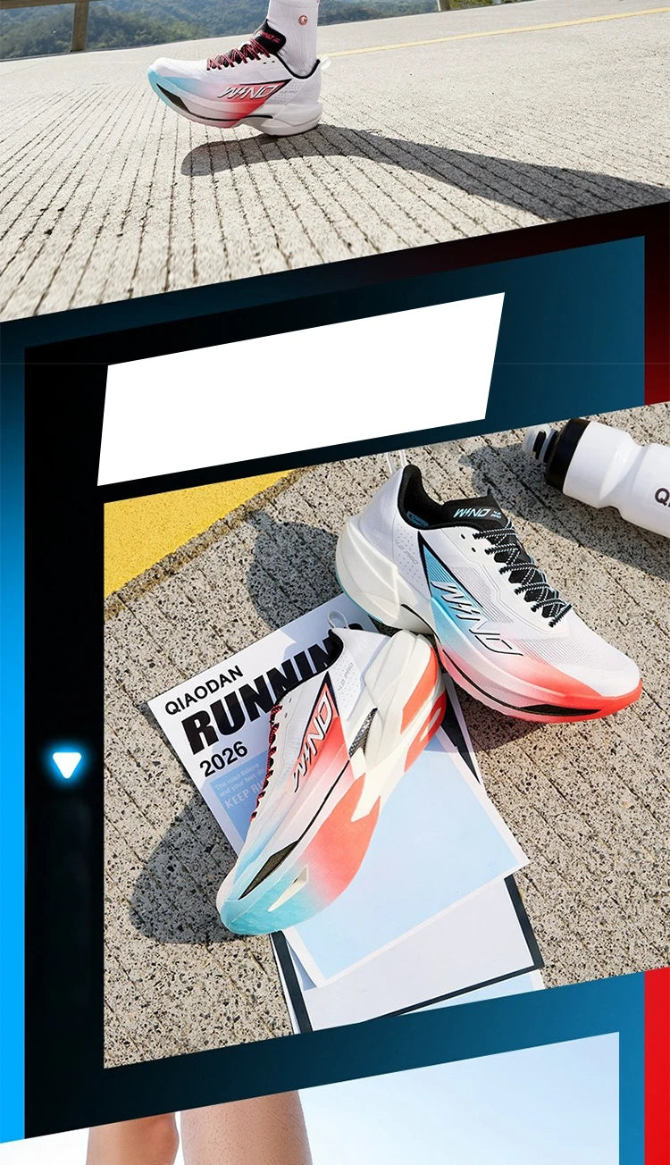 QIAODAN WIND 4PRO Pantofi de maraton cu talpă din carbon pentru bărbați, adidași profesioniști de curse, pantofi sport de alergare respirabili QDB023262291