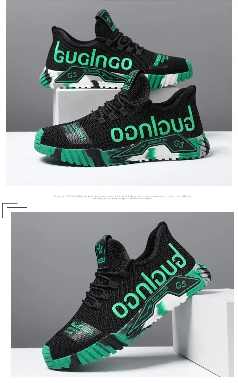 Runing Sport Fashion High Top Sneakers Zapatillas De Deporte Men Casual Mesh Shoes Light Soft Breathable Vulcanize Shoes