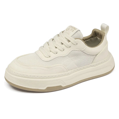 Men's Ultralight Breathable Mesh Sneakers 2025 Fashion Thick Sole Casual Shoes Comfortable Lace-up Trainers for Daily Walking