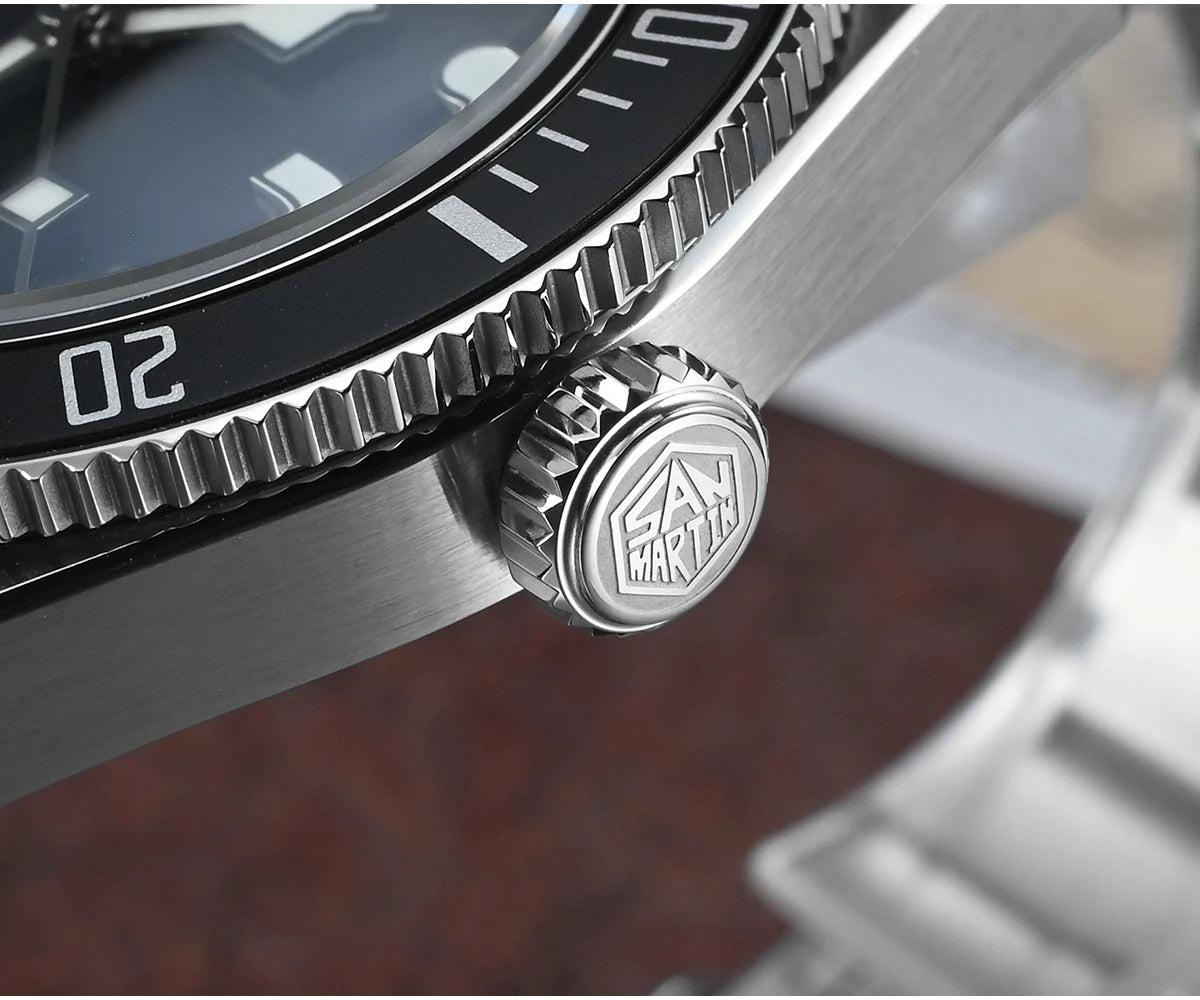 San Martin 40mm Aluminum Bezel NH35 BB58 Automatic Watches For Men Dive Wristwatch 20ATM Sapphire Luminous Reloj SN0008D