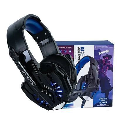 Creative Wired Gaming Headset with Microphone – LED Light Bass Stereo Gaming Headphones for PC, PS4, PS5, Xbox – High Quality Gaming Headset