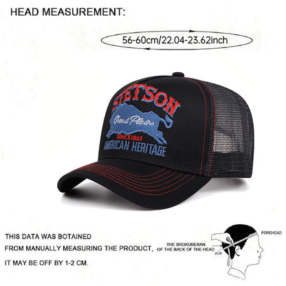 Εξατομικευμένο καπέλο «New Truck» STETSON με κόκκινη αρκούδα, από αναπνεύσιμο πλέγμα, καπέλο Street Hip Hop, για καθημερινή casual χρήση, καπέλο μπέιζμπολ με αντηλιακή προστασία