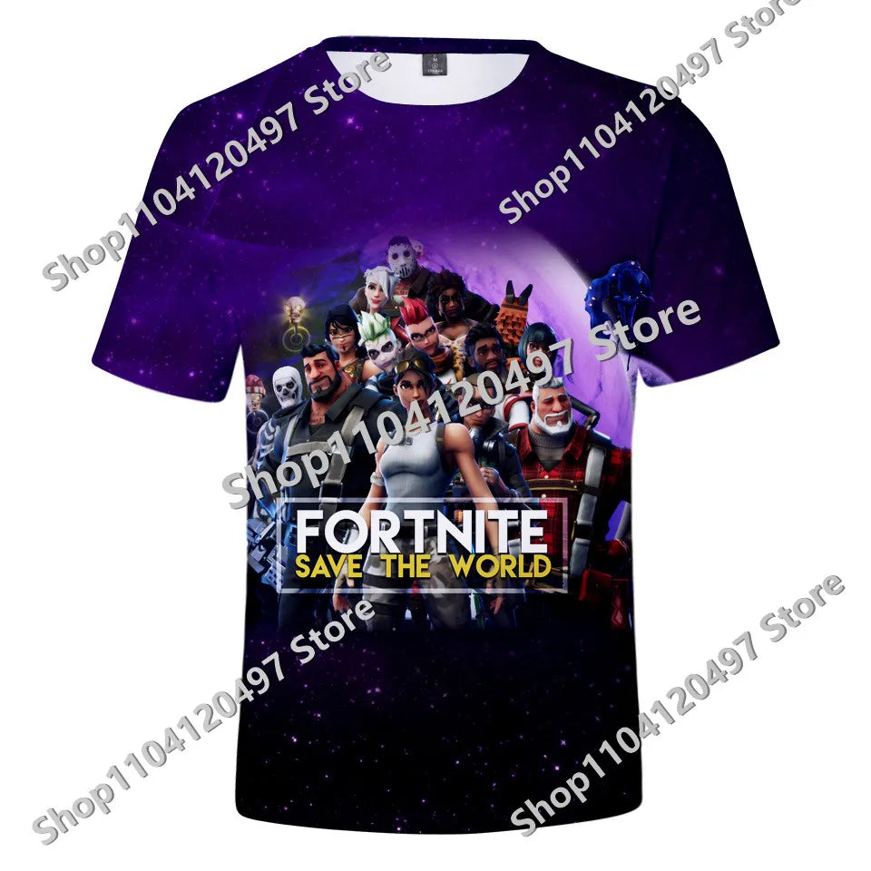 Japán anime Fortnite nyári póló férfiaknak és nőknek, Battle Royale, rövid ujjú, hétköznapi, kényelmes, laza Harajuku streetwear