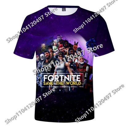 Japán anime Fortnite nyári póló férfiaknak és nőknek, Battle Royale, rövid ujjú, hétköznapi, kényelmes, laza Harajuku streetwear