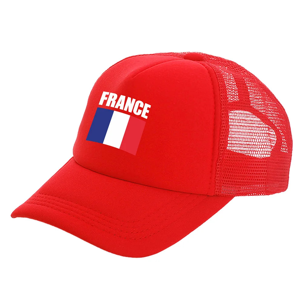 Franciaország Trucker sapkák Divatos, menő francia sapkák Baseball sapka Nyári, szabadtéri, napvédő hálós sapkák