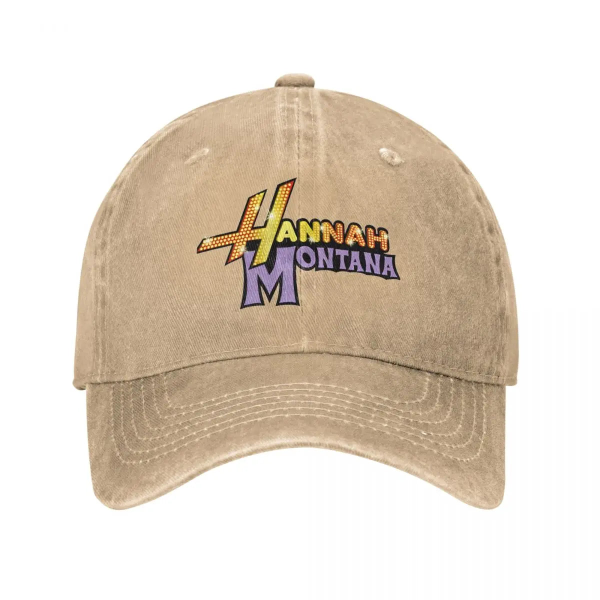 Hannah Montana Logo Baseball Cap Fashion Distressed Washed Miley Cyrus Funny Sun Cap Men Women Outdoor Workouts Adjustable Hat
