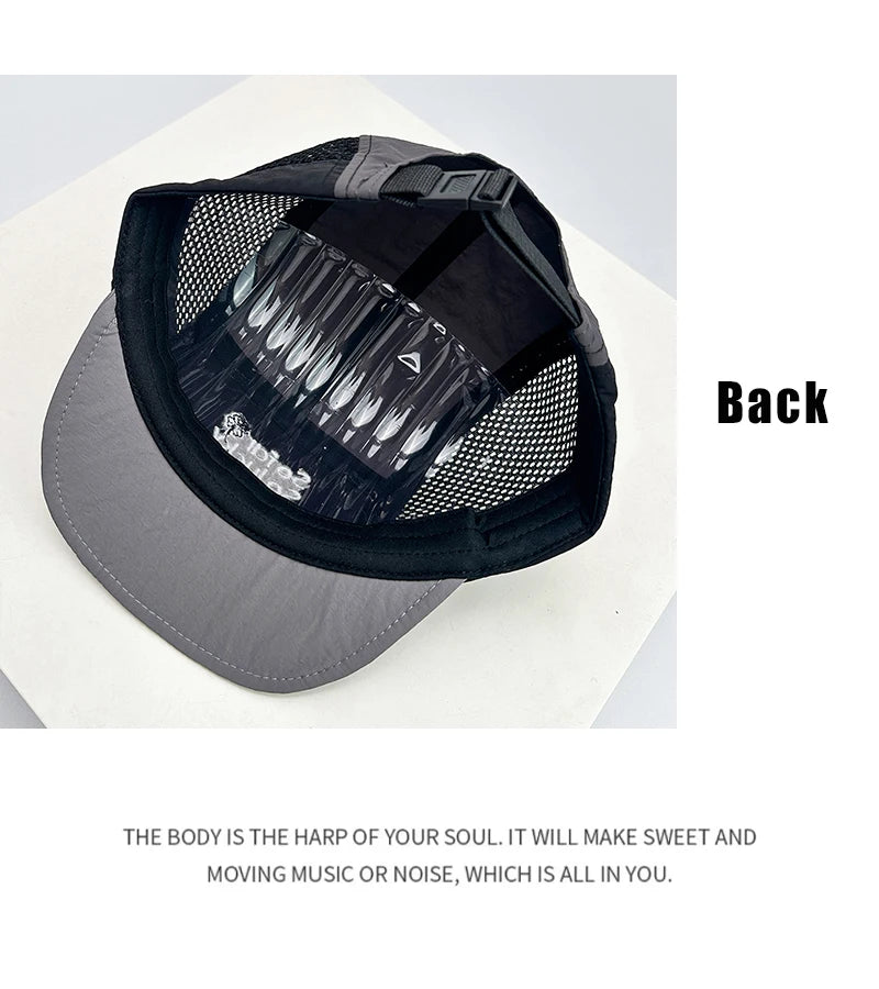New Unisex Flat Eave Embroidered Letters Baseball Hats Breathable Korean Sunshade Quick Drying Peaked Caps Niche Versatile ins