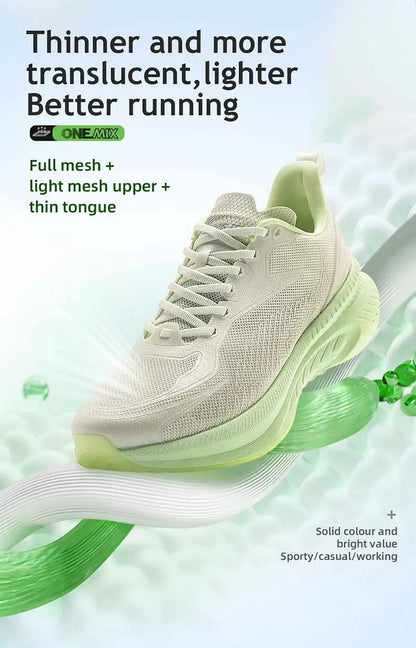 „Onemix“ nauji originalūs vyriški bėgimo sportiniai bateliai su amortizacija, minkšti, lengvi, kvėpuojantys, pagaminti iš tinklelio, neslystantys, su paminkštinimu