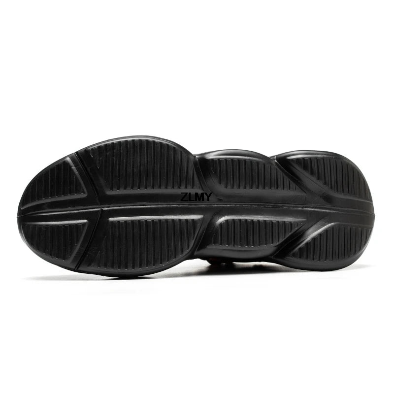 Zapatillas de seguridad transpirables para hombre con puntera de acero, resistentes a perforaciones, botas de trabajo ligeras de caña alta, calzado de seguridad anti-punzadas, nuevo