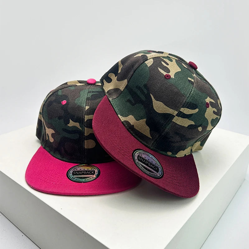 New Unisex Color Block Camouflage Baseball Hats Flat Eave Breathable Hip Hop Sunshade Peaked Caps Versatile Fashion Personal ins