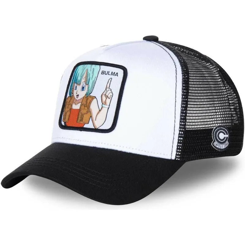 Czapka z motywem Dragon Ball Son Goku – letnia czapka podróżna z daszkiem, męska czapka z haftem w stylu hip-hopowym, z daszkiem przeciwsłonecznym, regulowana czapka typu trucker z siateczką