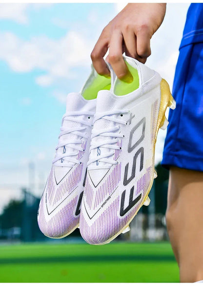 Nouvelles chaussures de football pour hommes, chaussures de match, crampons pour terrain en gazon, baskets de haute qualité, chaussures de futsal pour intérieur, chaussures montantes antidérapantes pour extérieur, meilleu