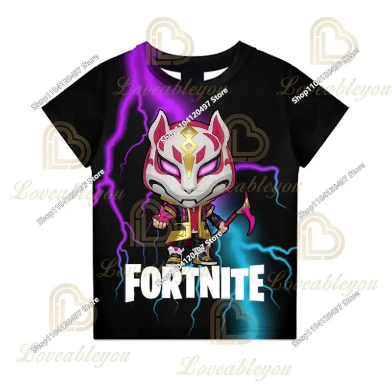 Camiseta Fortnite para niños Banana Peely, camiseta para hombre y mujer, camiseta Battle Royale Game, tops de verano Harajuku
