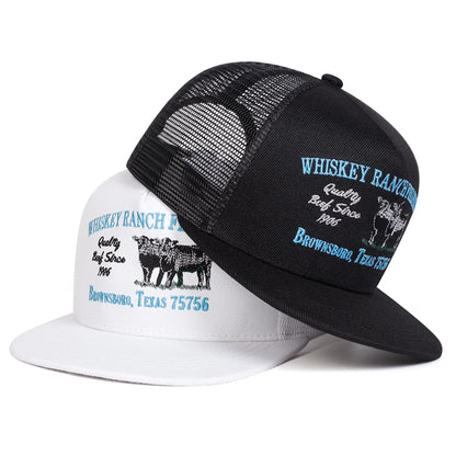 Unisex „WHISKEY RANCH FEEDERS“ siuvinėtos hip-hop stiliaus tinklinės kepurės pavasariui ir vasarai, lauko veiklai, reguliuojamos kasdienio stiliaus beisbolo kepurės, apsaugančios nuo saulės
