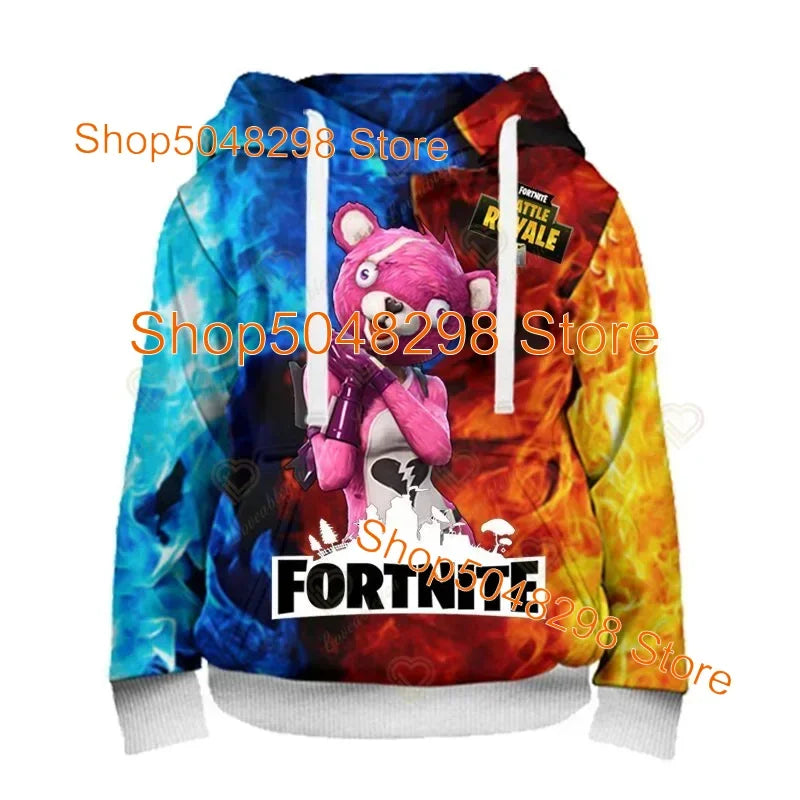 Men Women Hoodie 3D Battle Royale Print Fortnite Victory Printed Hoodies Boys Girls Hooded Streetwear Sweatshirts