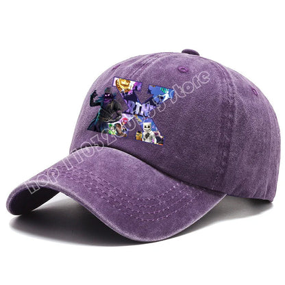 Gorra de béisbol para adulto Fortnite A-Z Letter, para hombre y mujer, ajustable, de denim lavado, estilo retro hip hop, sombrero para el sol, accesorio para deportes al aire libre, regalo