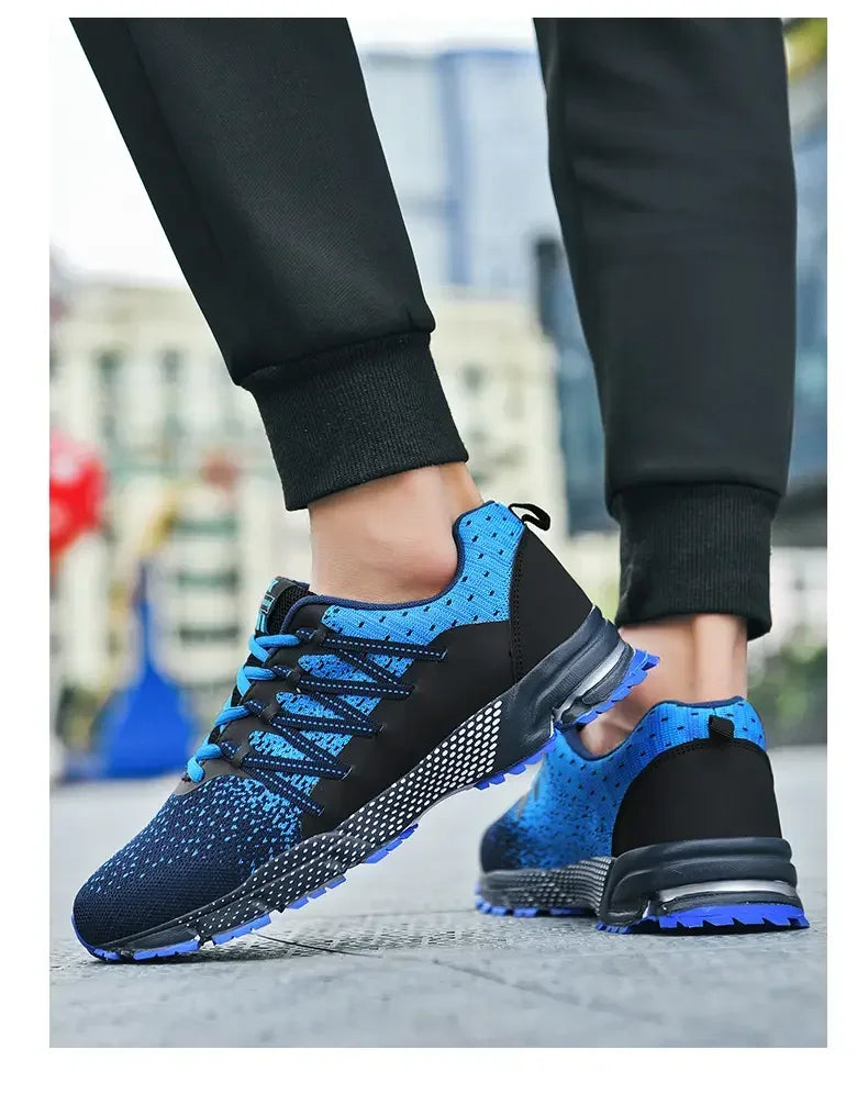 2025 Thick Soled Sports Shoes Youth Mesh Breathable Running Shoes Trend Spring Summer Korean Large Black and White Shoes walk