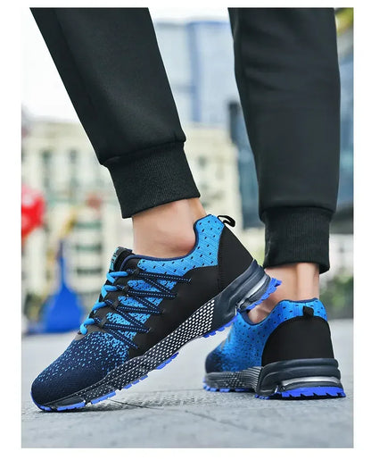 2025 Thick Soled Sports Shoes Youth Mesh Breathable Running Shoes Trend Spring Summer Korean Large Black and White Shoes walk