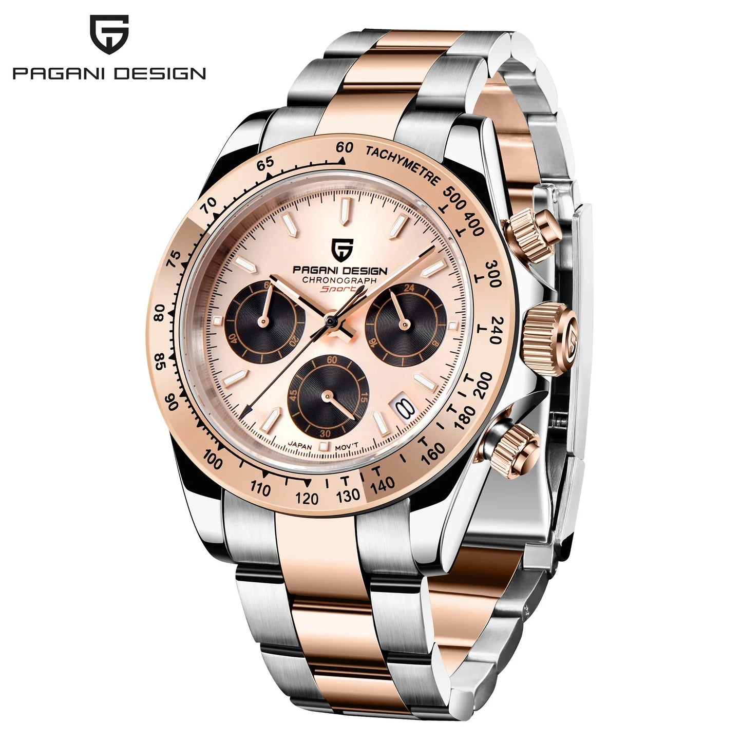 PAGANI DESIGN Men Exquisite Quartz Watch Luxury Choice VK63 Sapphire Mirror Stainless Steel Calendar Small Three-Pin Chronograph
