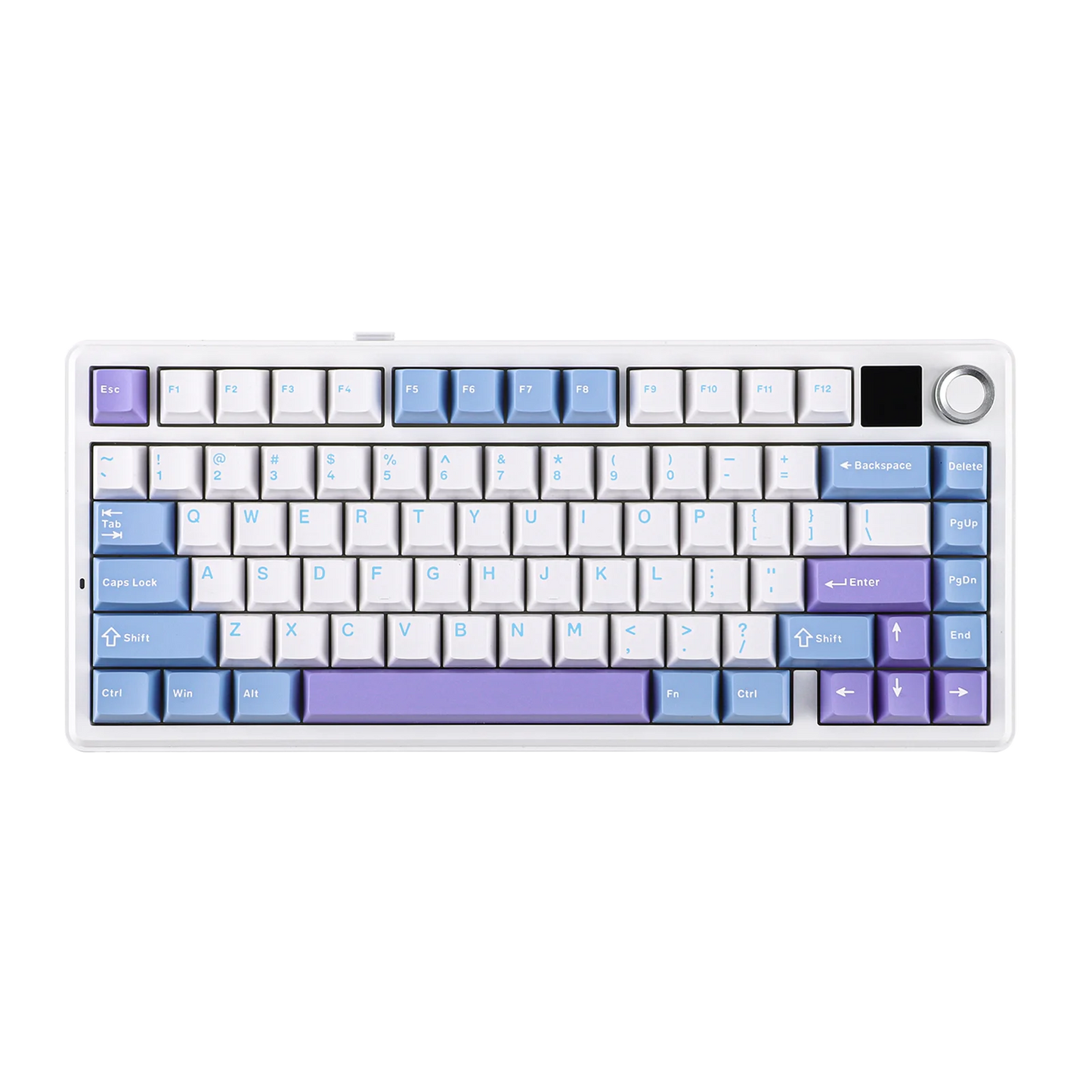 Teclado mecánico inalámbrico EPOMAKER X AULA F75 MAX compacto 75% con distribución ANSI, conexión por cable/Bluetooth/2.4GHz, pantalla TFT y perilla