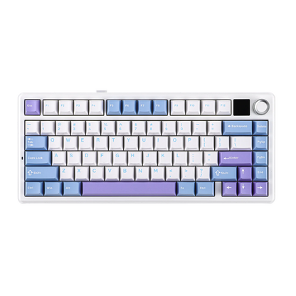 Teclado mecánico inalámbrico EPOMAKER X AULA F75 MAX compacto 75% con distribución ANSI, conexión por cable/Bluetooth/2.4GHz, pantalla TFT y perilla