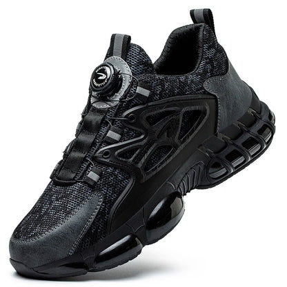 Chaussures de sécurité pour hommes et femmes, baskets de travail protectrices, bottes de sécurité verdes, chaussures Parker en acier à coussin d'air, perforation, taille 47, 48
