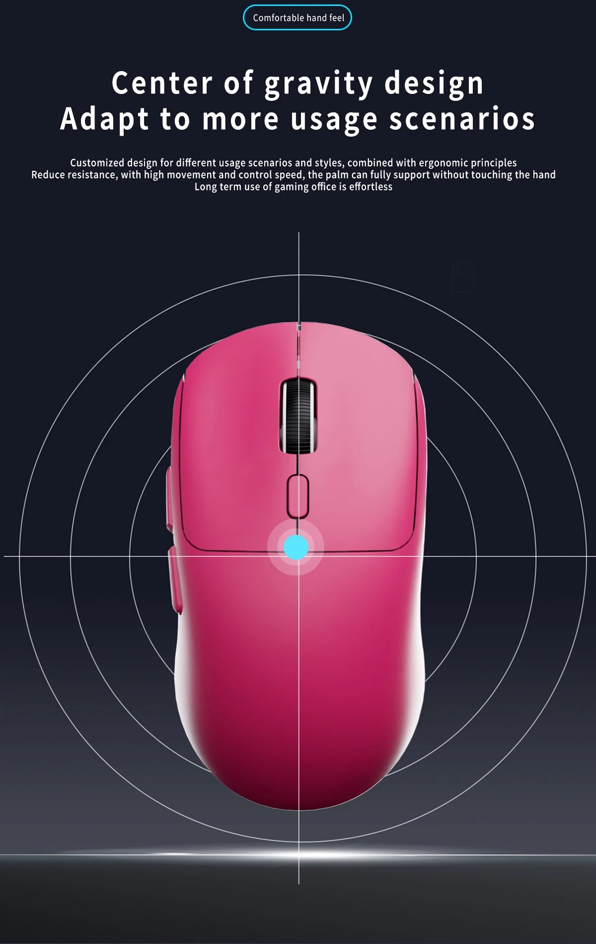 Gamingmus Bluetooth-mus uppladdningsbar gamermus PAW3395 lätt ergonomisk trådlös mus för esport