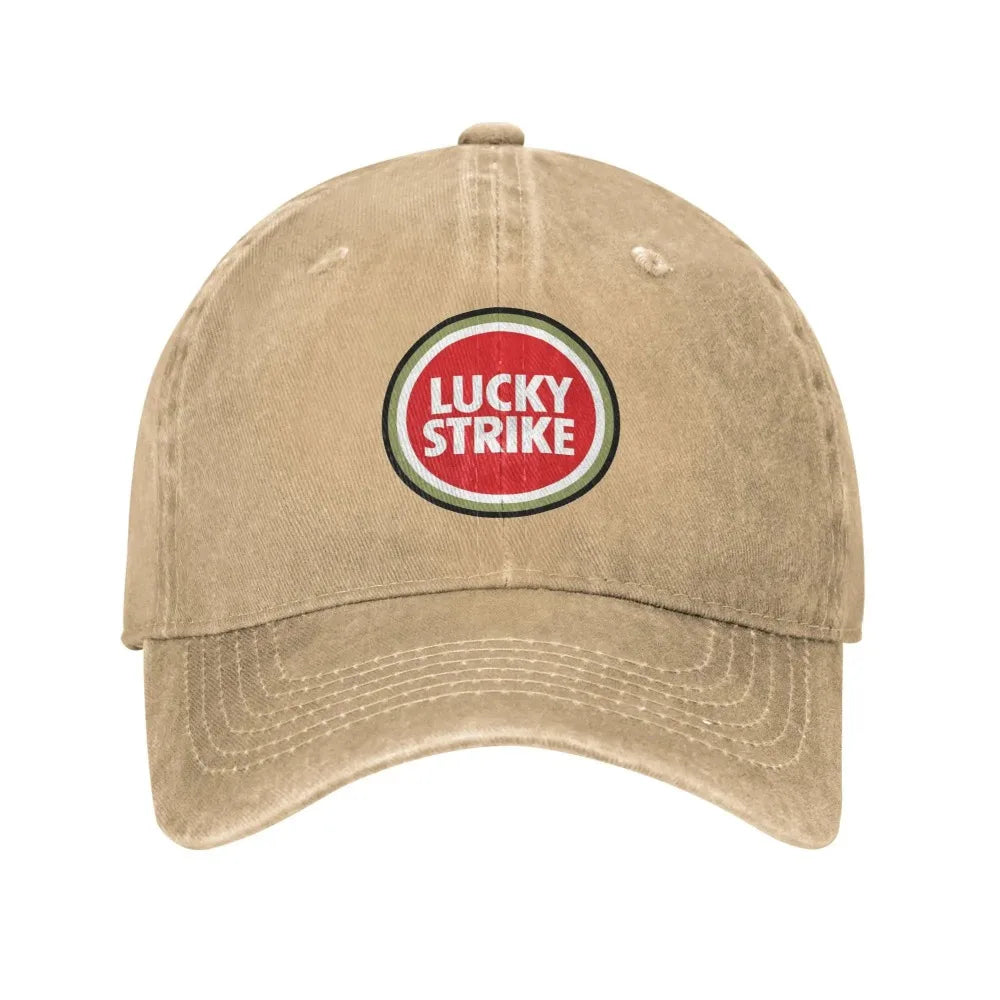Lucky Strike Letters Troye Sivan Music Sport Retro Cowboy Washed Baseball Caps Men Denim Street Tide Hat Hiking Mens Dad Cap
