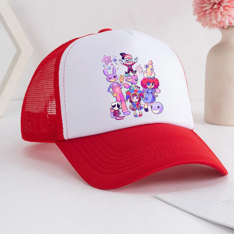Cartoon The Amazing Digital Circus-baseballpet voor volwassenen, met anime-print, voor studenten, zomerse athleisure, verstelbaar, schattige zonnehoed, cadeau