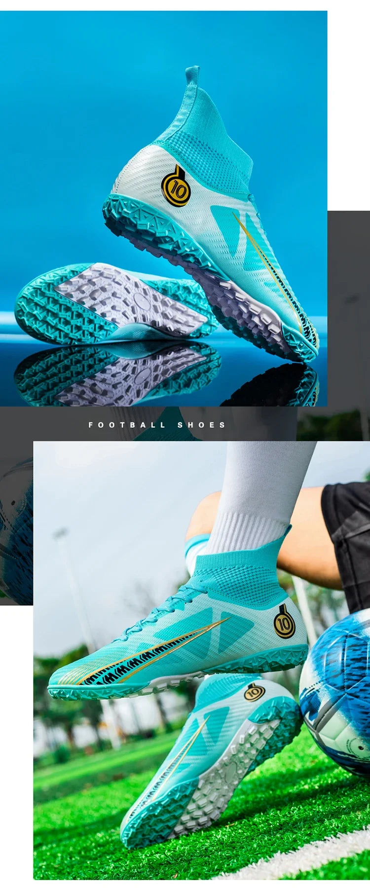 Chaussures de football pour hommes, chaussures de football professionnelles originales résistantes, ultralégères, de qualité supérieure, antidérapantes, rapides
