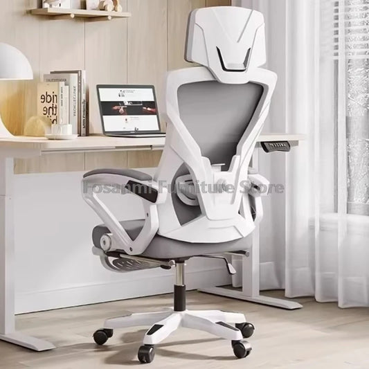 Breathable High Elastic Mesh Office Chair Ergonomic Gaming Chair with Reclining Backrest, Adjustable Lumbar Support, Swivel Computer Desk Chair with Footrest