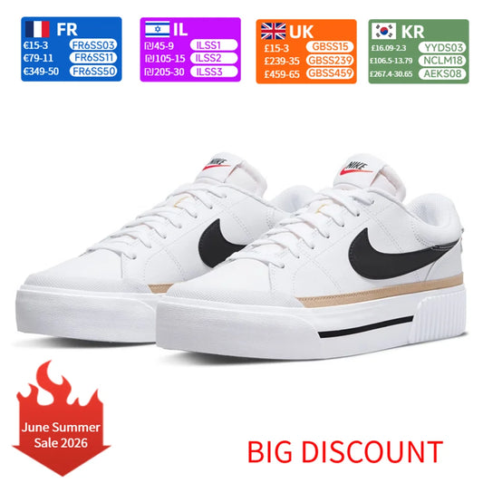 Nike Court Legacy Lit kožne ženske tenisice za tenis niskog kupa s udobnošću, antikliznom podstavom i izdržljivom konstrukcijom, DM7590-100