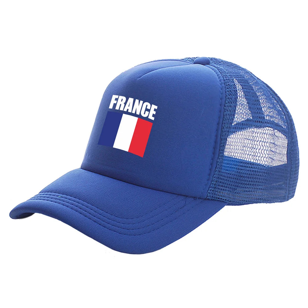 Franciaország Trucker sapkák Divatos, menő francia sapkák Baseball sapka Nyári, szabadtéri, napvédő hálós sapkák