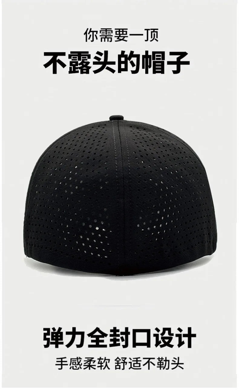 Brand Oohmy 5cm Short Brim Baseball Caps Big Head and Small Head for Men Women Mesh Back Trucker Hat Short BillQuick Dry