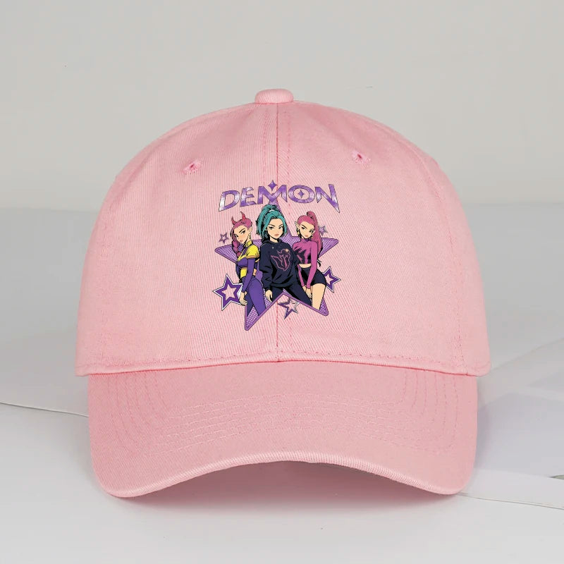 Demon Girl Group Cartoon Print Baseball Cap Men Women Y2K Streetwear  Adjustable Dad Hat Sun Hat