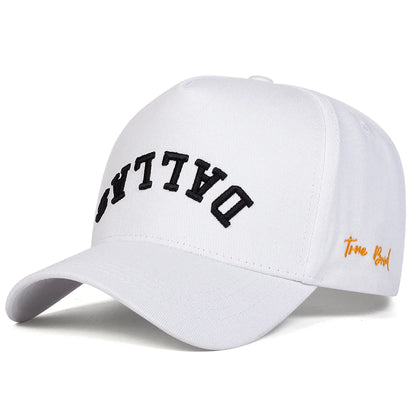 Unisex DALLAS Letter Embroidery Baseball Caps Adjustable Casual Hats Spring and Autumn Outdoor Sunscreen Hat