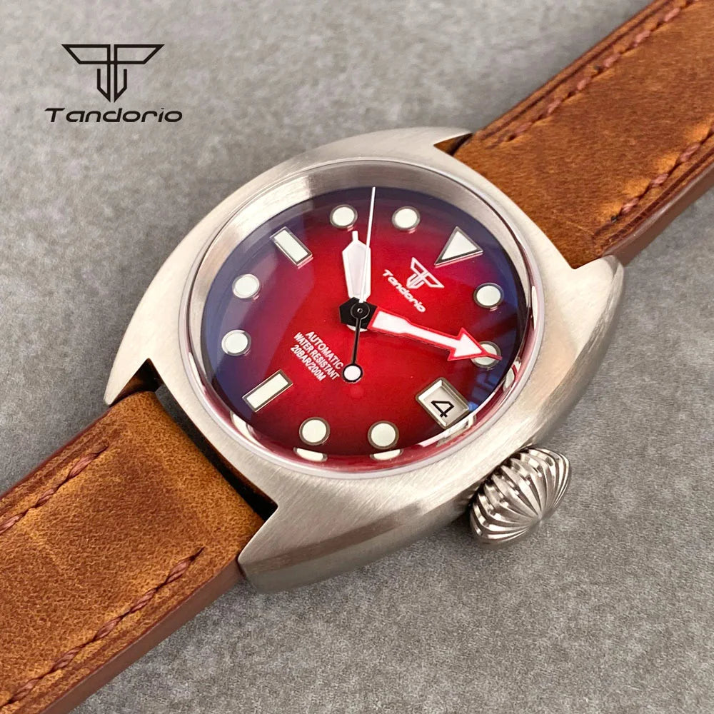 Tandorio 36mm Dive Military Automatic Miyota8215 Mechanical Watch for Men Domed Sapphire Unisex Wristwatch 20BAR Waterproof Lume