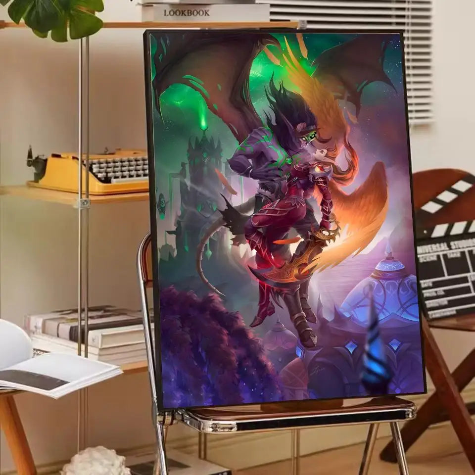 ANIME W-World Of W-Warcraft Wow Poster Paper Print Home Living Room Bedroom Entrance Bar Cafe Art Painting Decoration