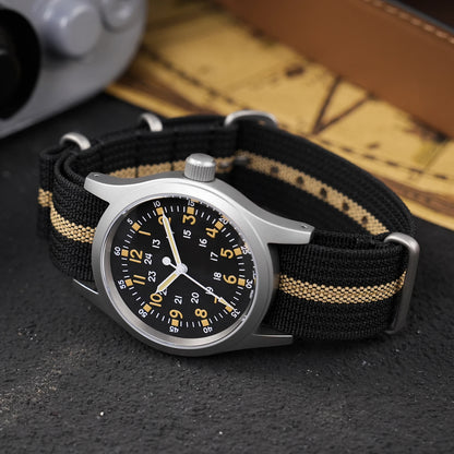 Militado ML05 38mm Military Field Watch VH31 Sweep Quartz Movement Domed Sapphire Crystal Waterproof 100M Super Luminous Watches