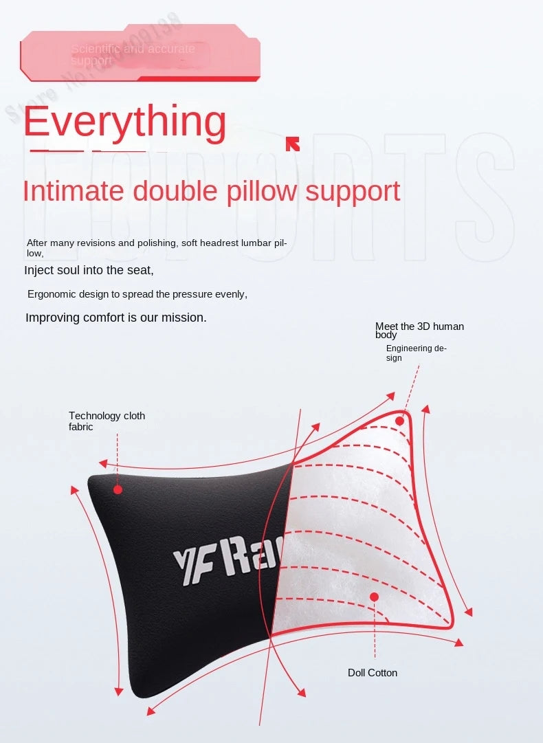 Gaming Chair with Latex Seat Cushion, Adjustable Backrest, Computer Office Chair, Nylon Feet, Gaming Streamer Chair