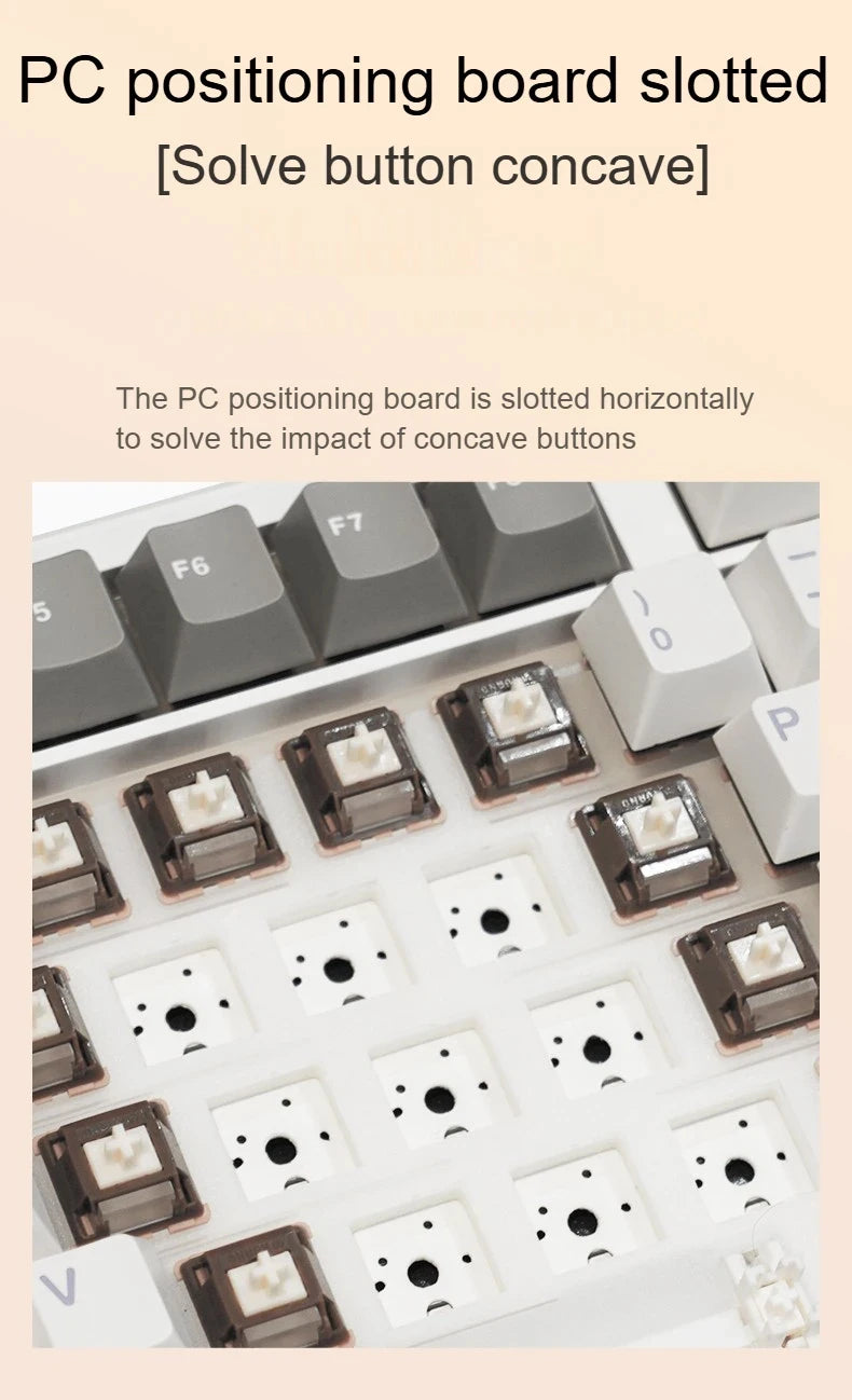 Teclado mecánico AULA F108 PRO personalizado con distribución 100%, retroiluminación RGB, Bluetooth inalámbrico, interruptores HiFi para gaming