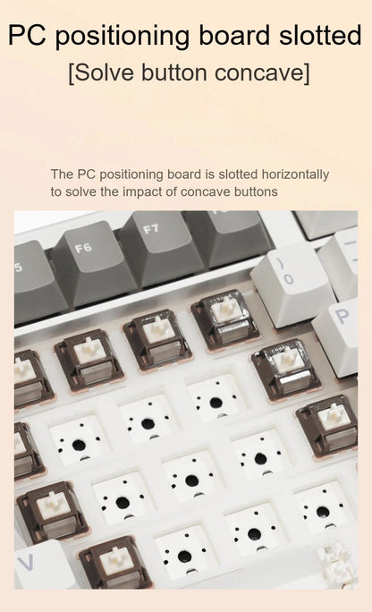 Teclado mecánico AULA F108 PRO personalizado con distribución 100%, retroiluminación RGB, Bluetooth inalámbrico, interruptores HiFi para gaming